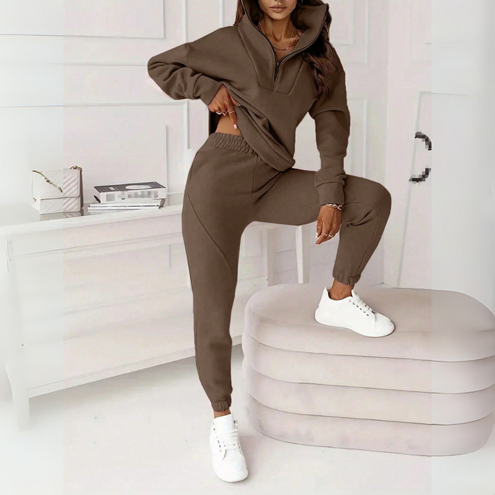 Two Piece Casual Zip Up Sweatshirt And Pants Set