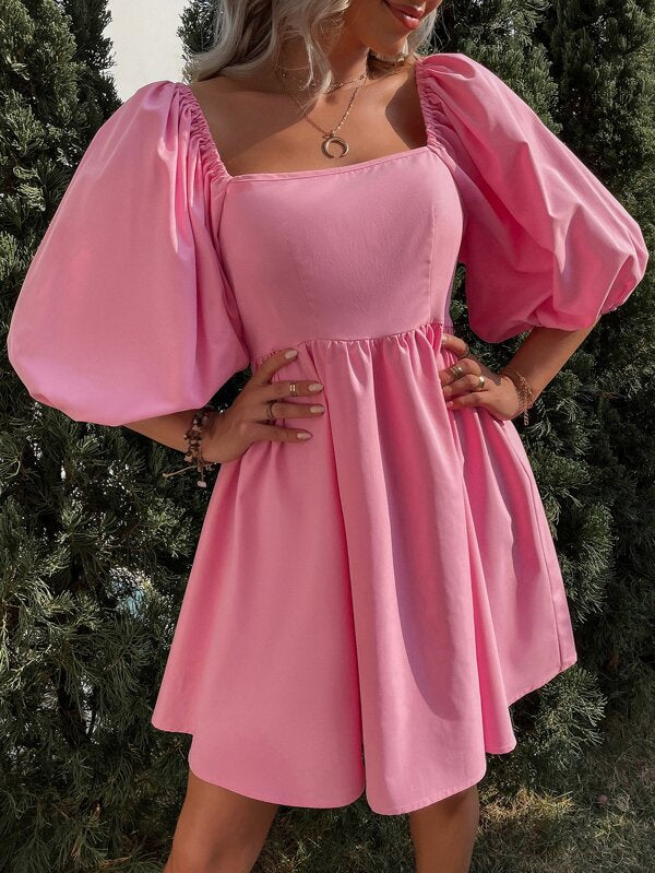Barbie Elegant Puff Sleeves Dress