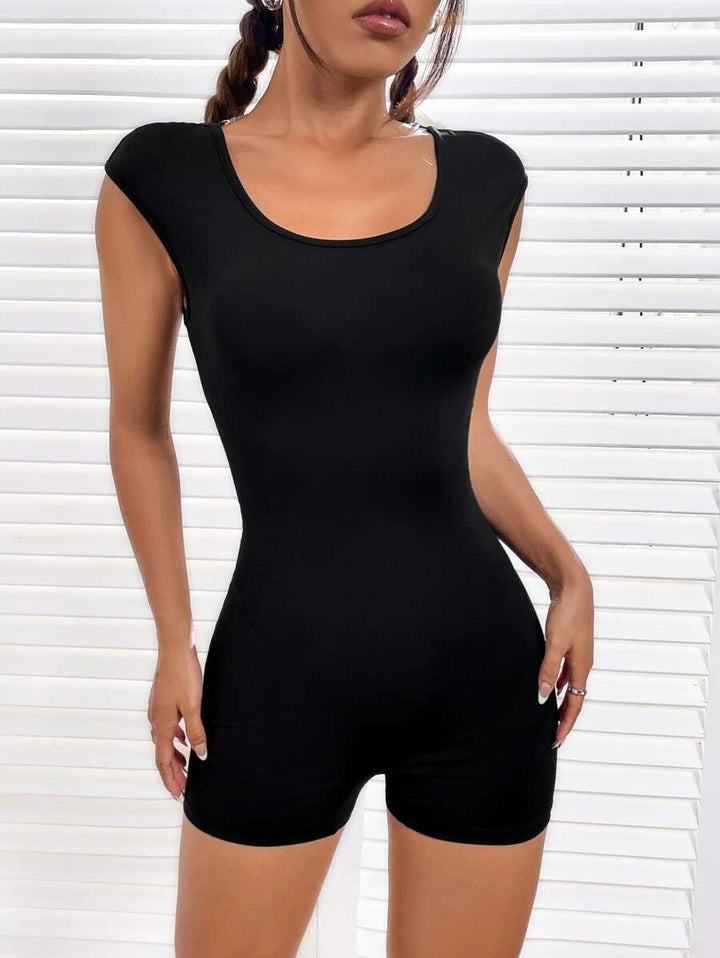 Ballet Core Solid Backless Unitard Romper