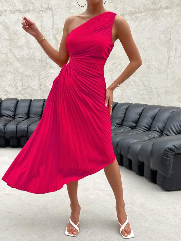 Barbie Pleated Hem Plain Dress
