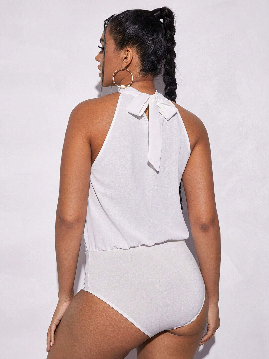 Draped Tie Back Bodysuit