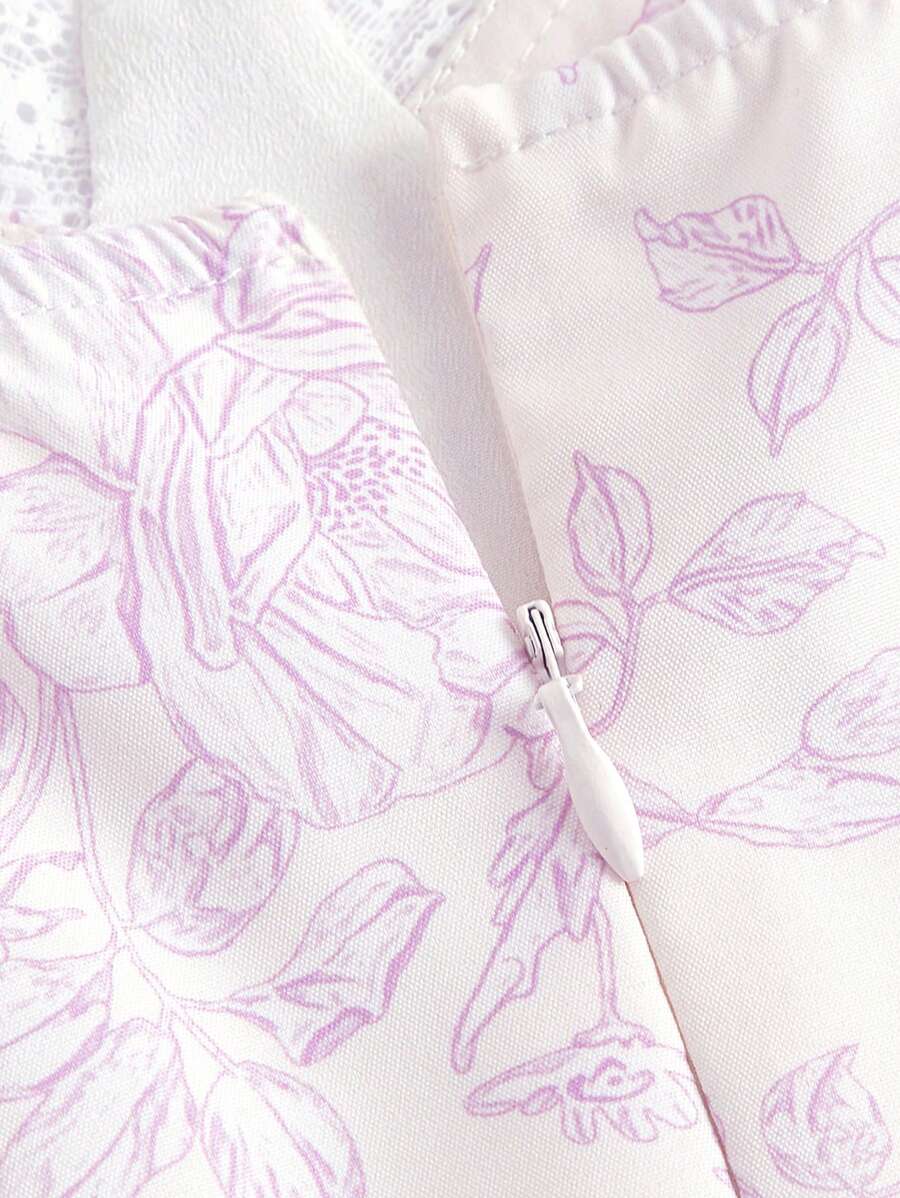Robe caraco fendue à imprimé floral 
