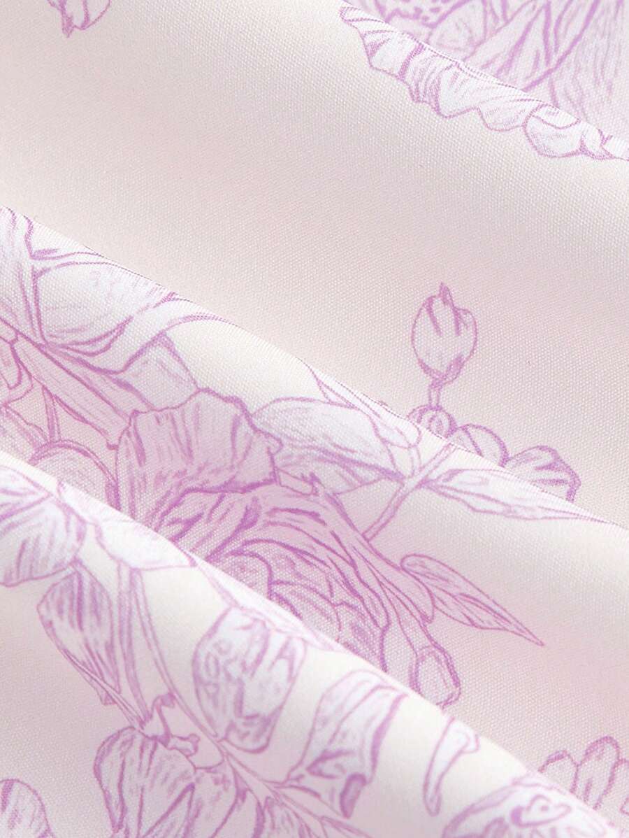 Robe caraco fendue à imprimé floral 