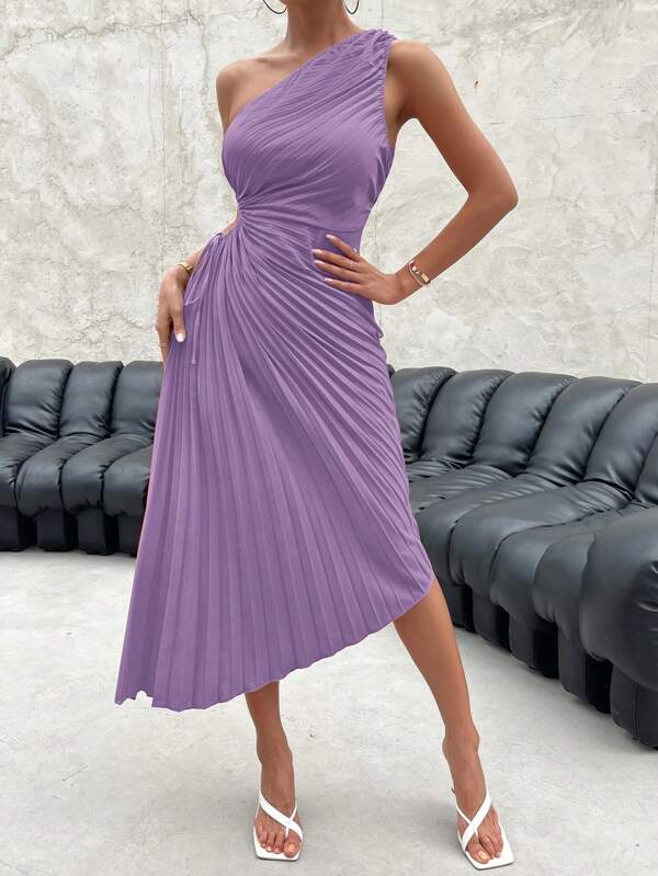 Barbie Pleated Hem Plain Dress