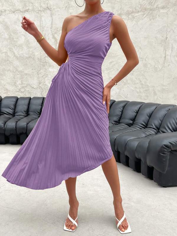 Barbie Pleated Hem Plain Dress