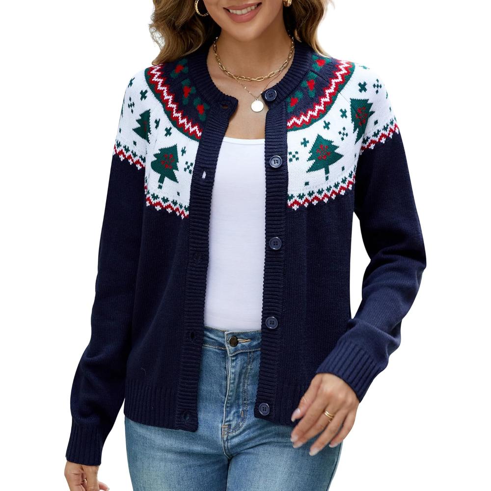 Timeless Button Down Christmas Cardigan With Festive Flair