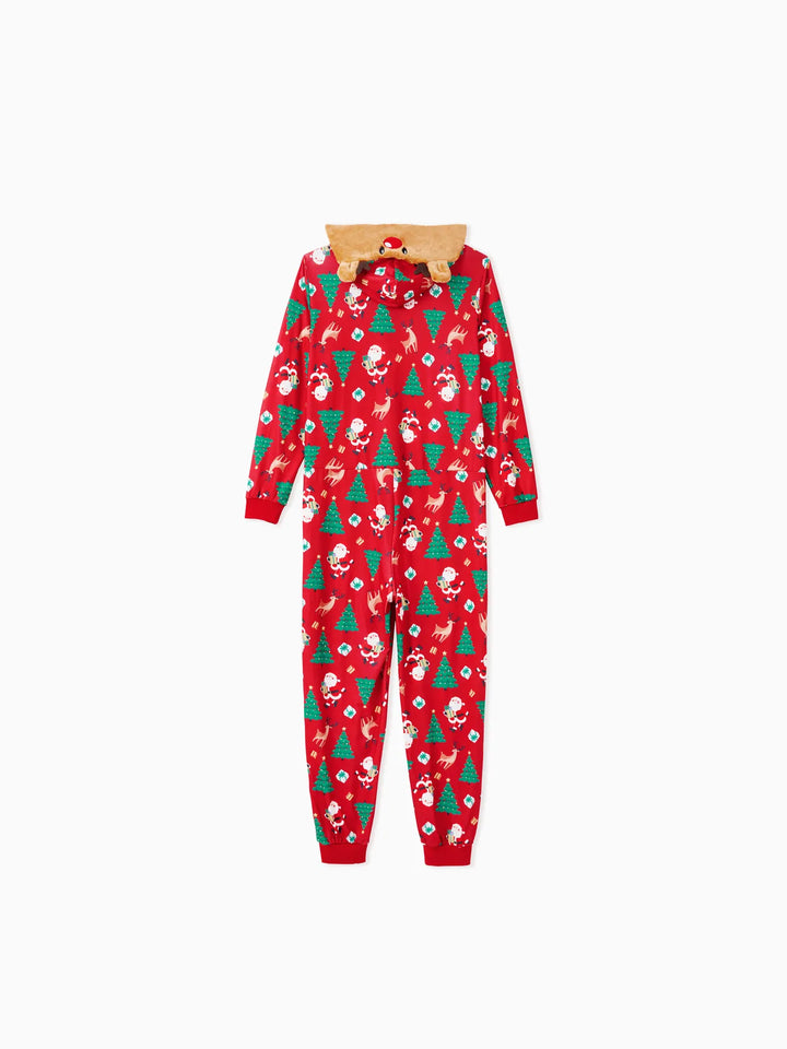 3D Reindeer Hooded Christmas Family Jumpsuit Sets