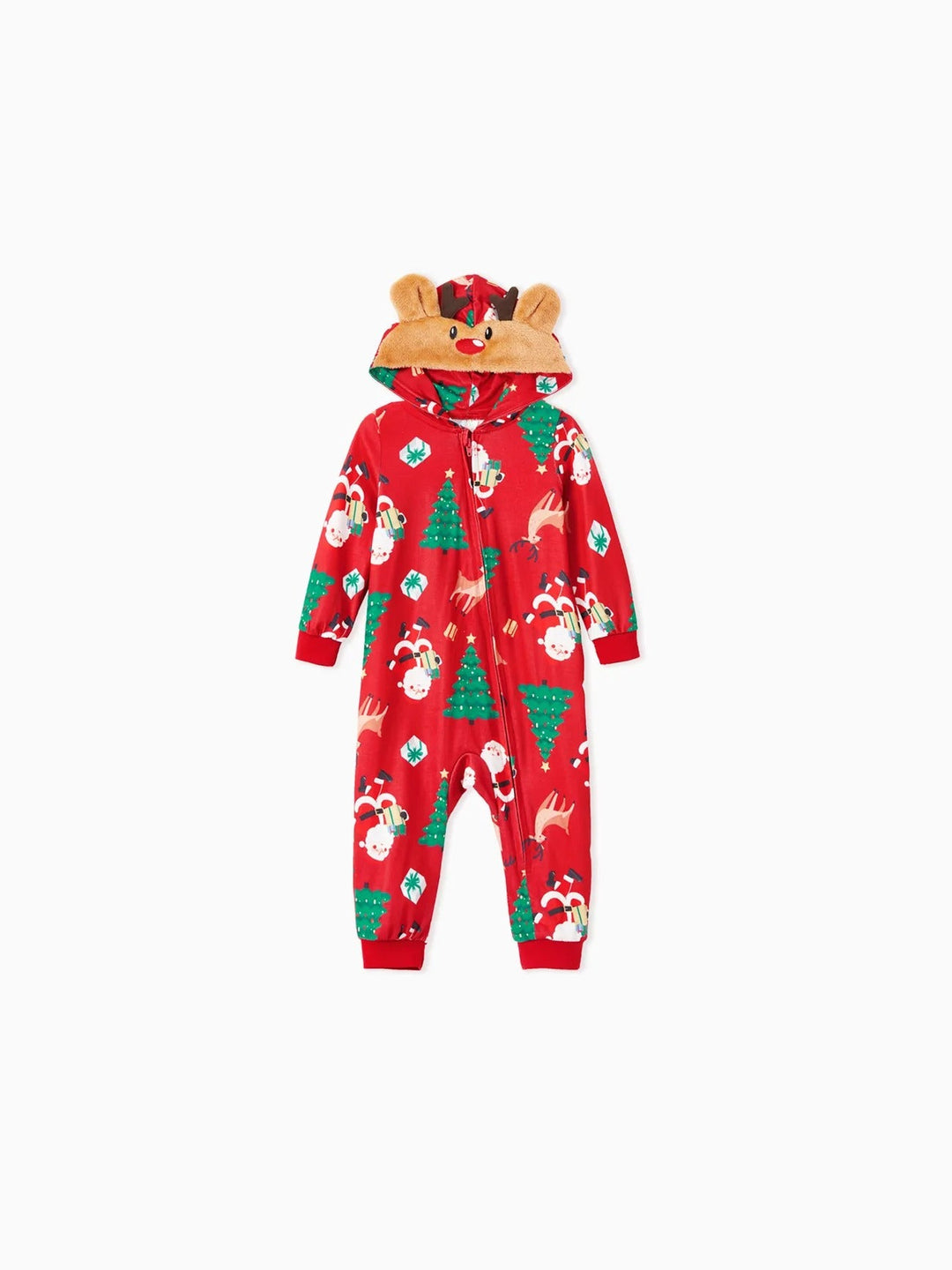 3D Reindeer Hooded Christmas Family Jumpsuit Sets