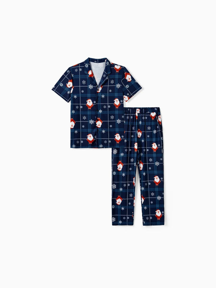 Christmas Family Pajama Set With Santa Print