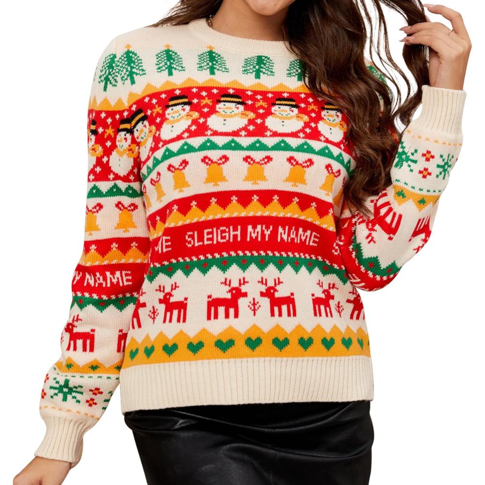 Cheerful Knitted Sweater For Festive Gatherings