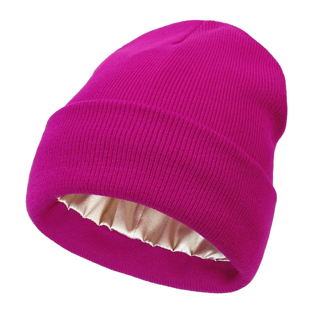 Insulated Knit Hat With Satin Lining