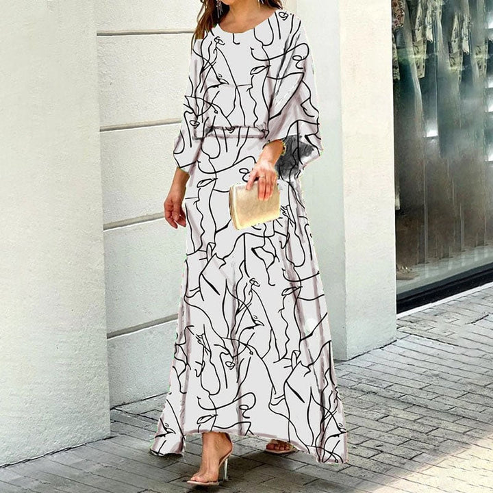 Nola Swirl Slit Sleeve Maxi Dress Set