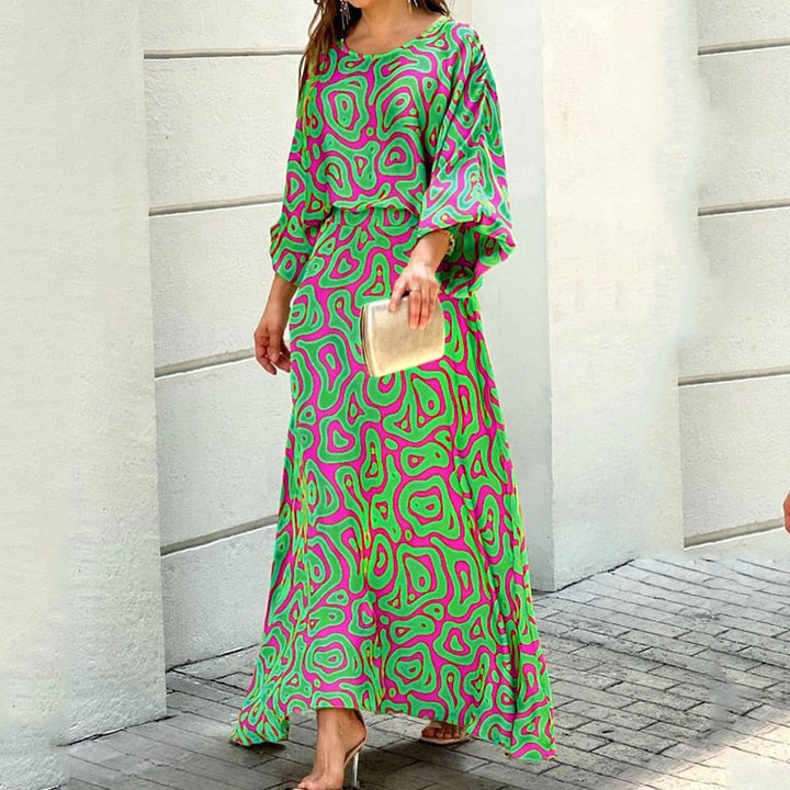 Nola Swirl Slit Sleeve Maxi Dress Set