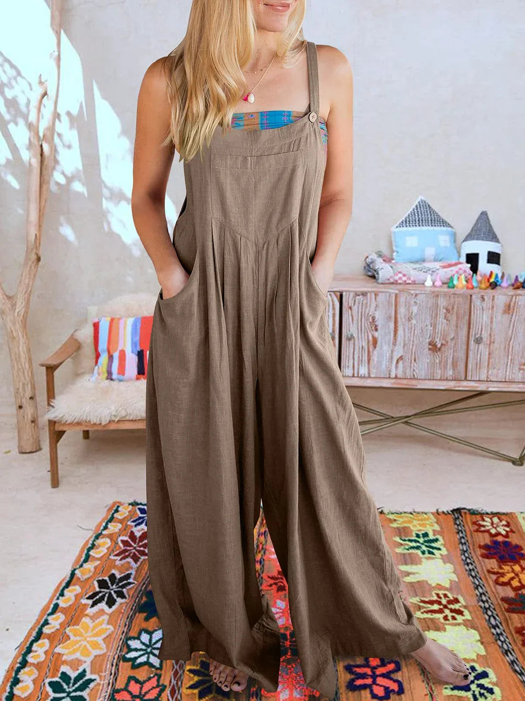 Plus Size Wide Leg Overalls Jumpsuit