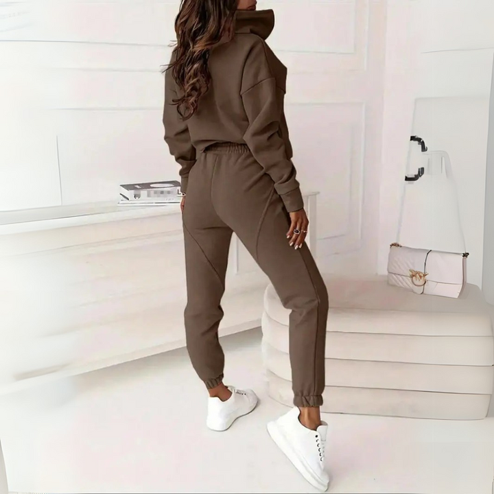 Two Piece Casual Zip Up Sweatshirt And Pants Set