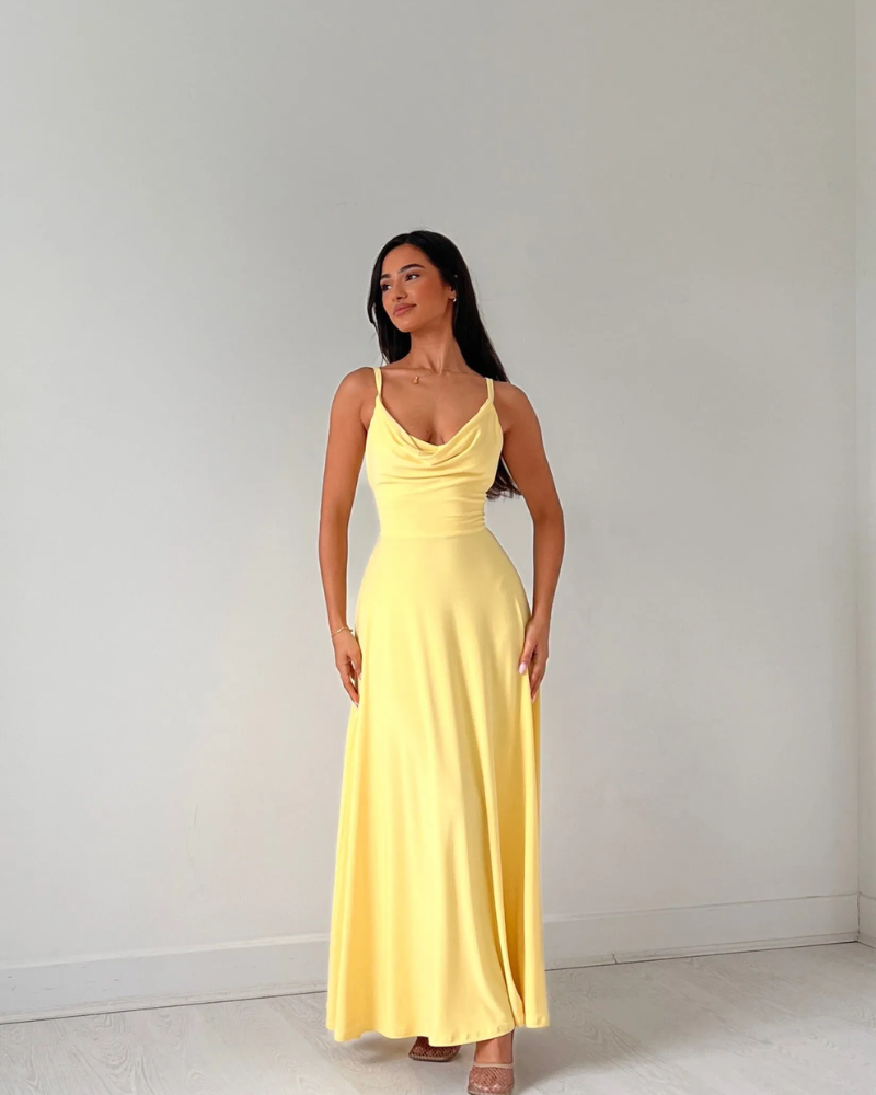 Lulah Drape Maxi Dress with Built-in Bra