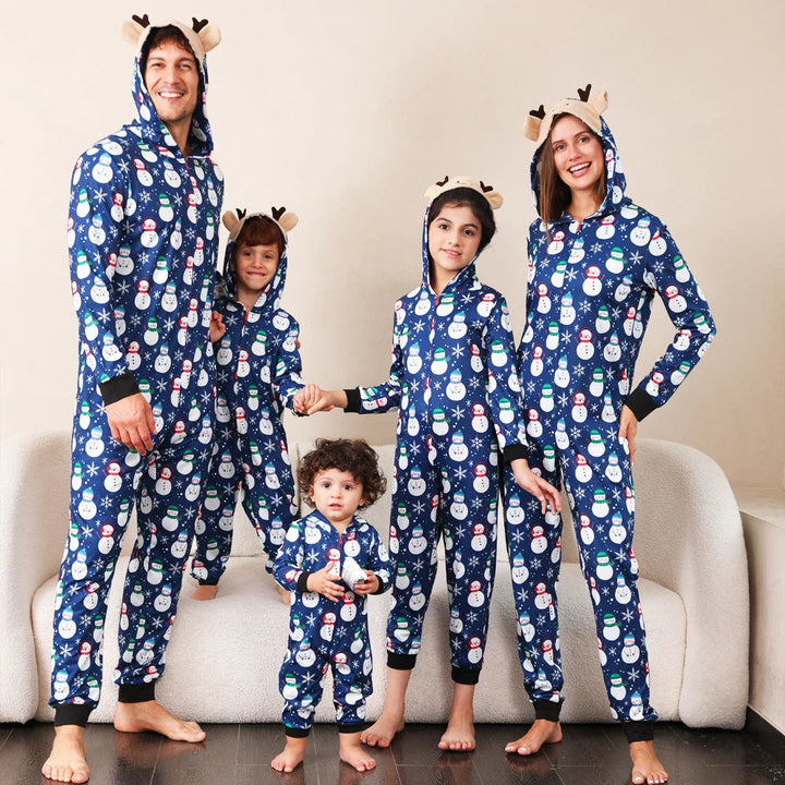 Matching Reindeer Hooded Family Jumpsuit Set