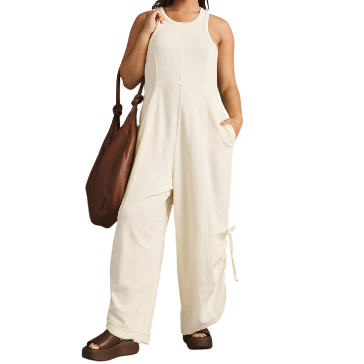 Dual Cascade Wide Bottom Jumpsuit