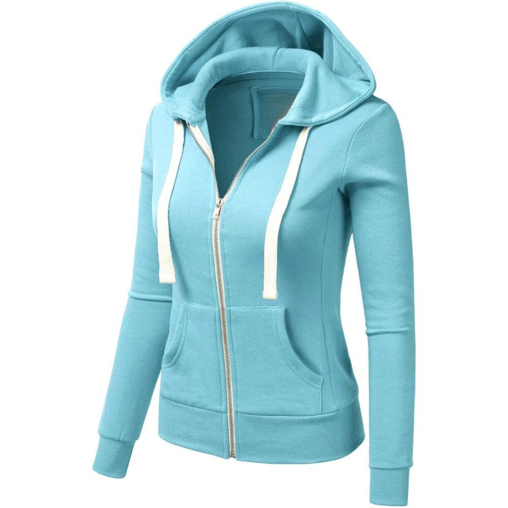 Zip Up Hooded Jacket With Drawstrings