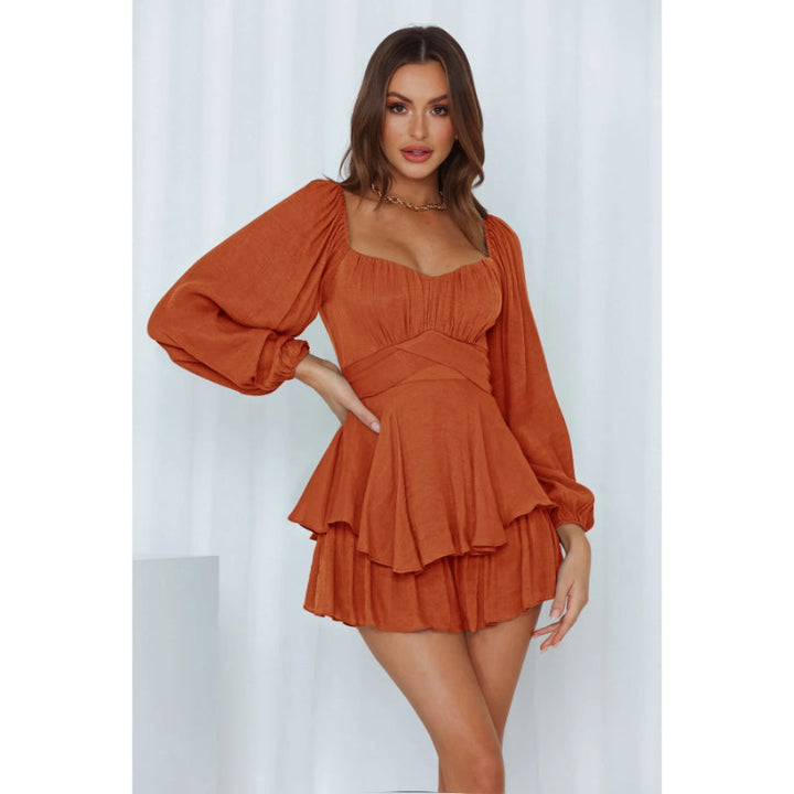 Beach Ruffle Sleeves Mini Dress