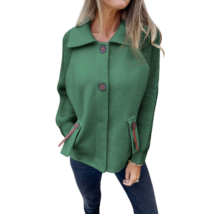 Buttoned Front Casual Knit Jacket