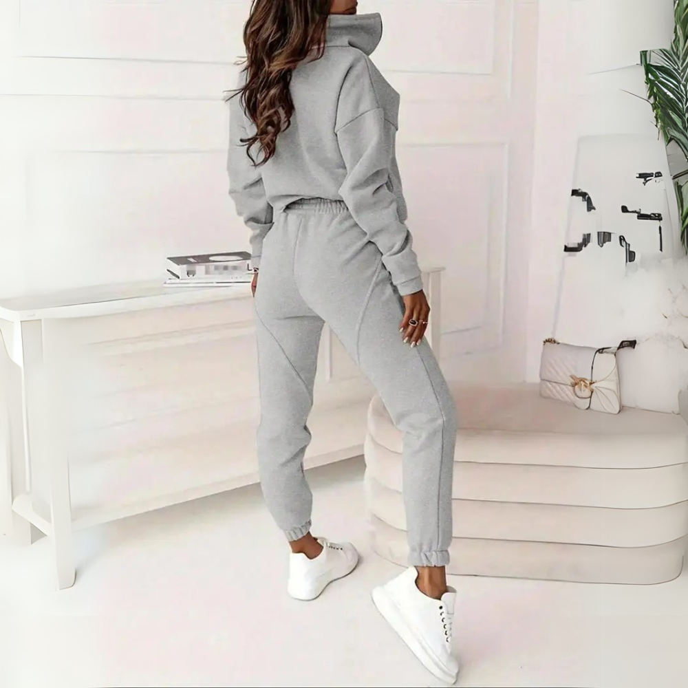 Two Piece Casual Zip Up Sweatshirt And Pants Set