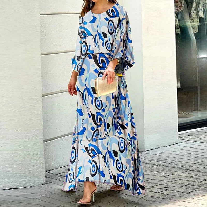 Nola Swirl Slit Sleeve Maxi Dress Set