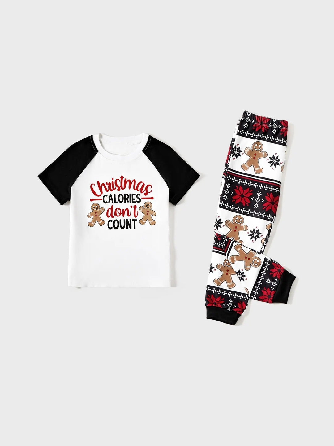 Family Matching Gingerbread And Letter Print Pajama Set With Pockets