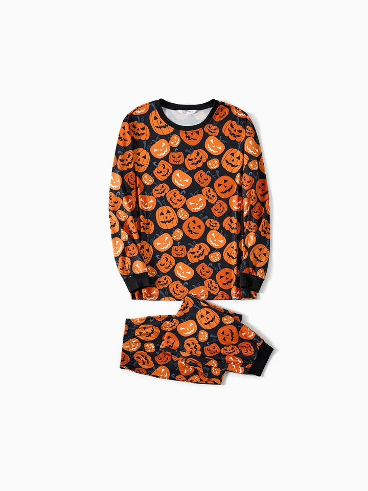 Halloween Family Matching Pumpkin Design Pajama Set