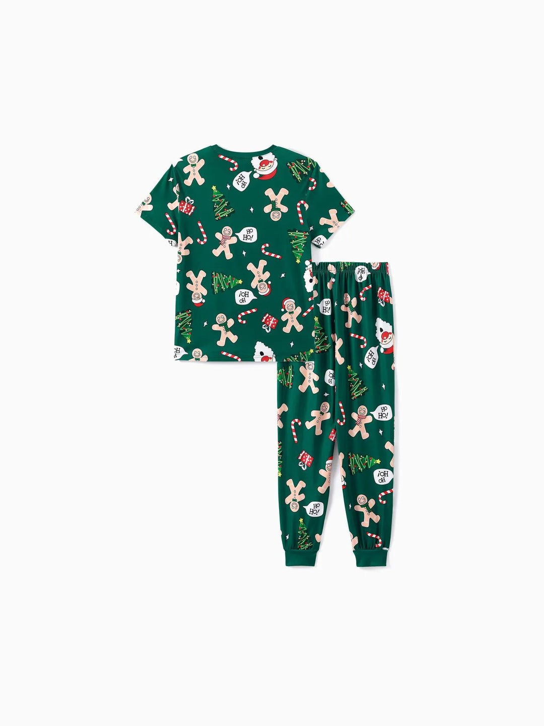 Family Christmas Pajama Set With Gingerbread And Christmas Tree Design