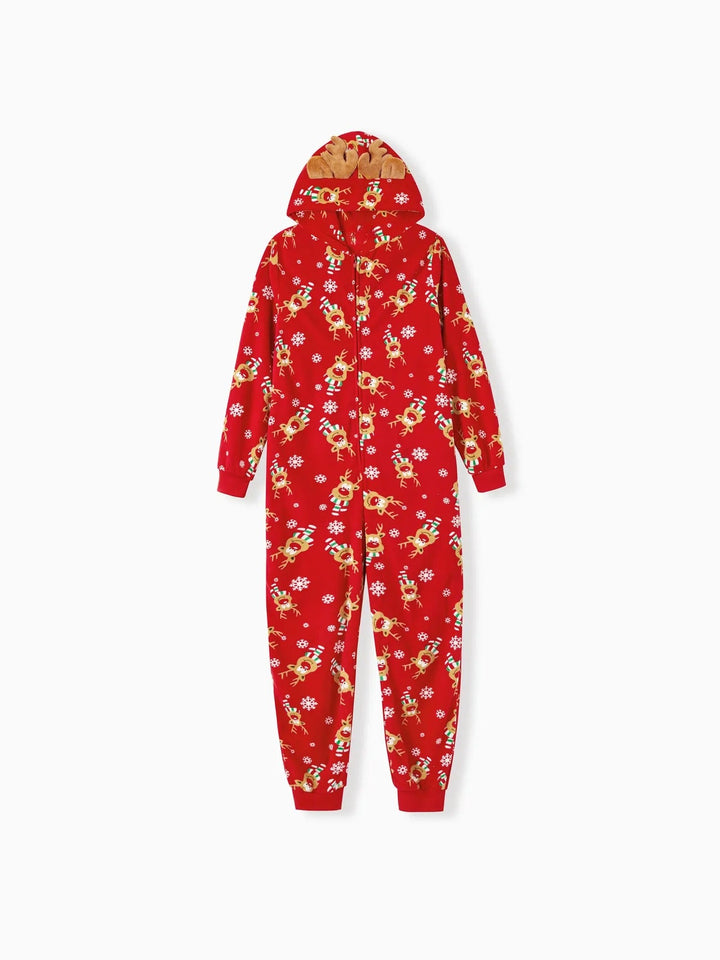 Christmas With Reindeer Printed Family Jumpsuit Set