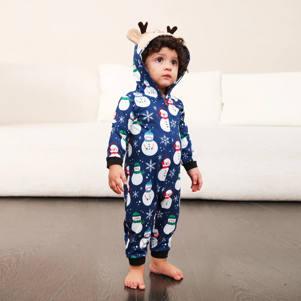 Matching Reindeer Hooded Family Jumpsuit Set