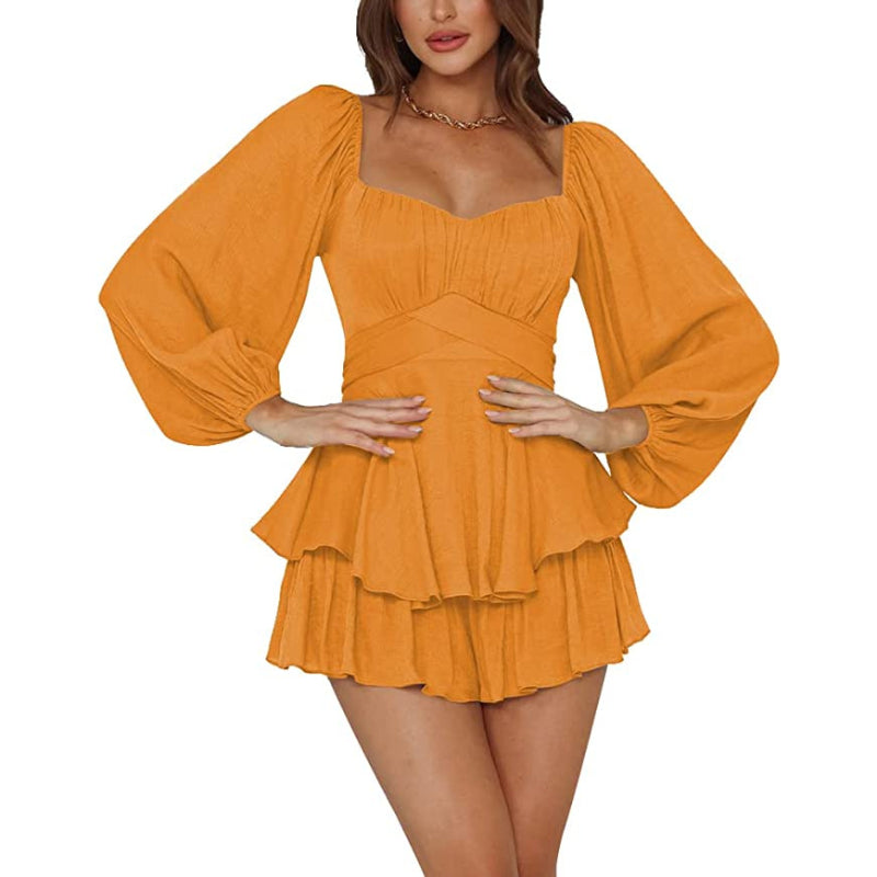 Beach Ruffle Sleeves Mini Dress