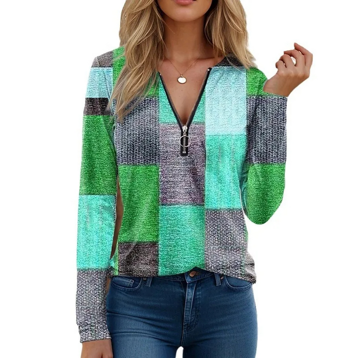 Quarter Zip Patterned Pullover