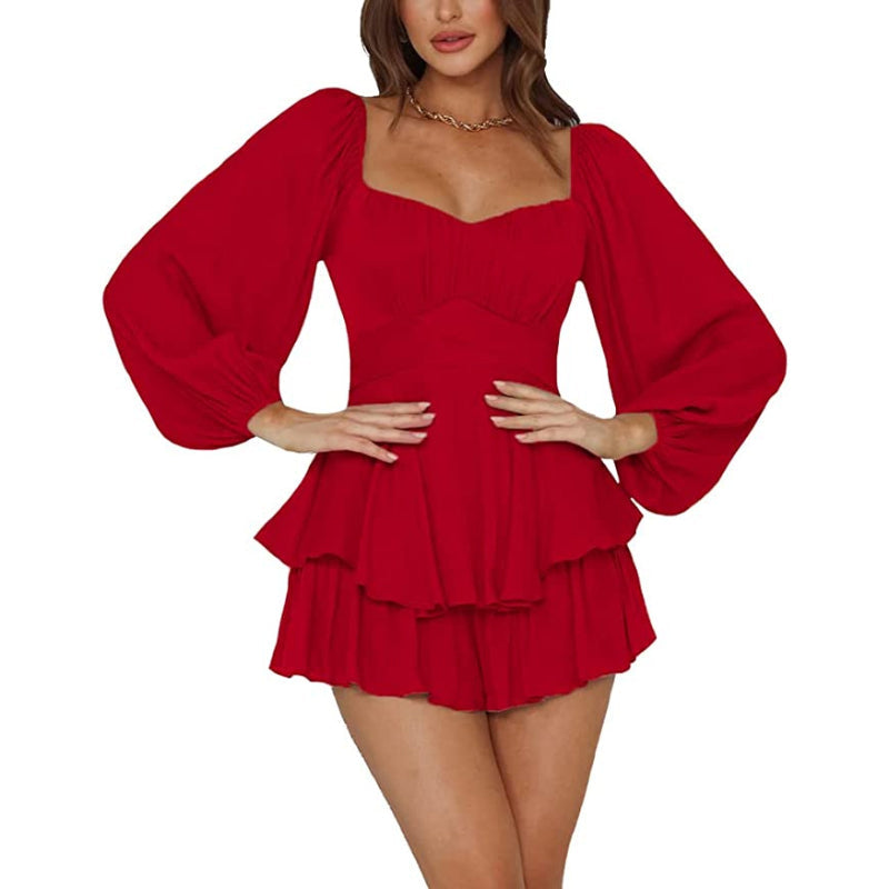 Beach Ruffle Sleeves Mini Dress