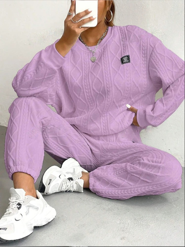 2 Piece Casual Sweatshirt And Comfy Pant Set