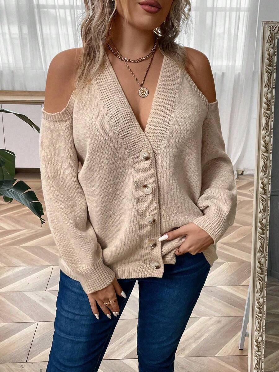 Asymmetrical Button Front Cardigan