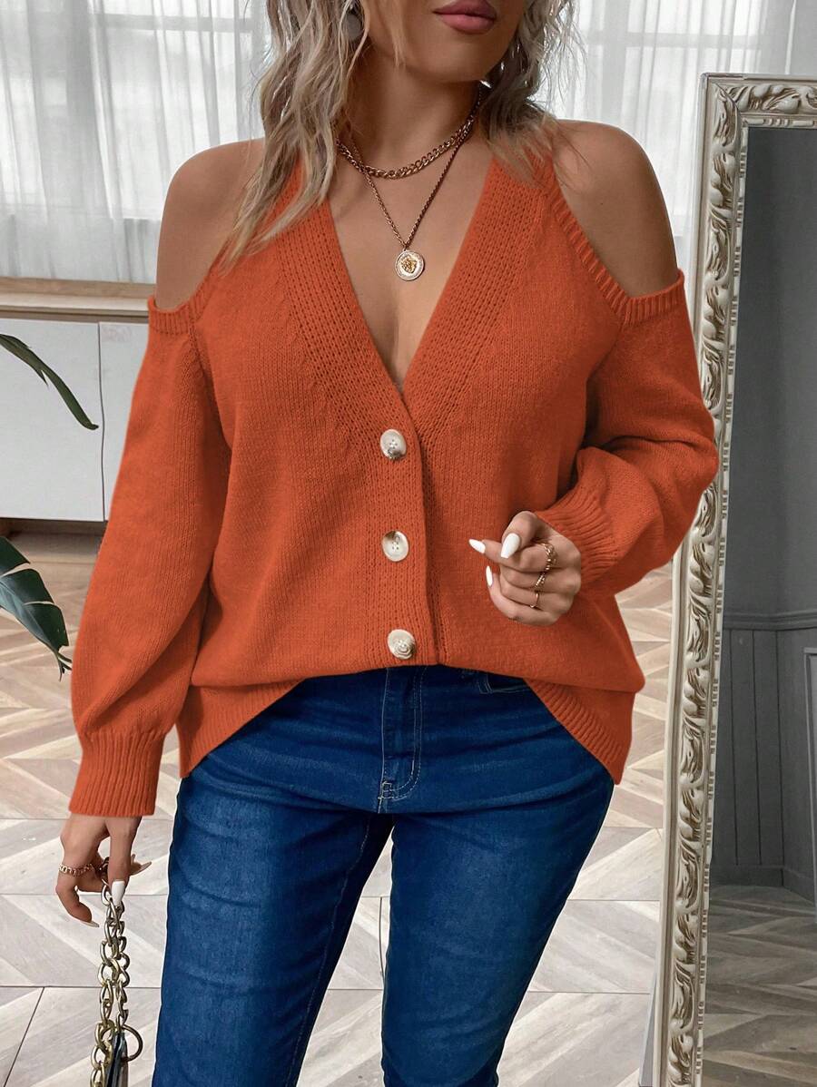 Asymmetrical Button Front Cardigan