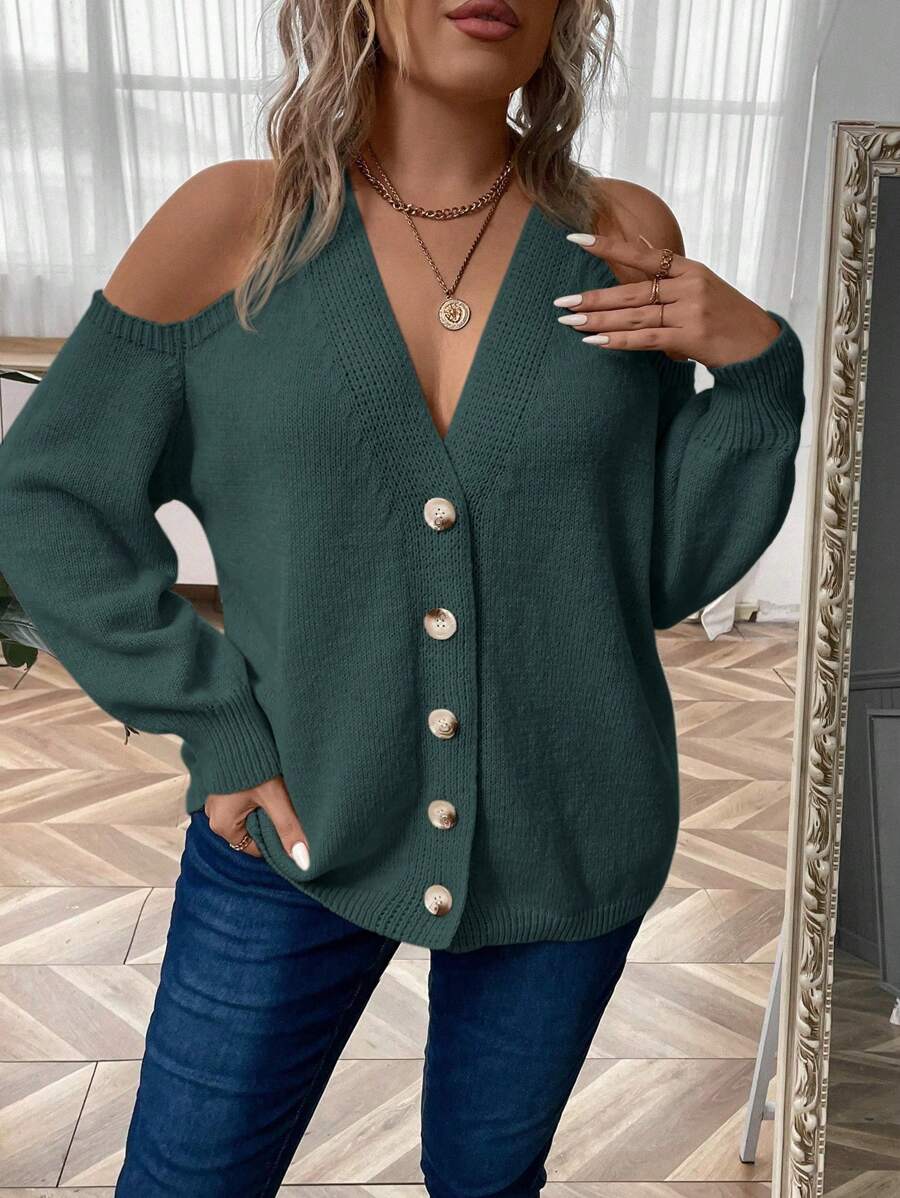 Asymmetrical Button Front Cardigan