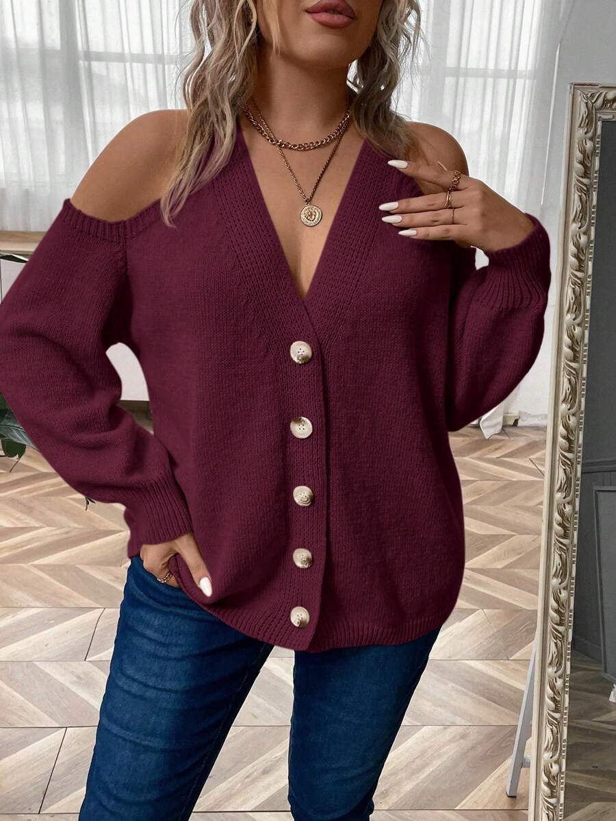 Asymmetrical Button Front Cardigan