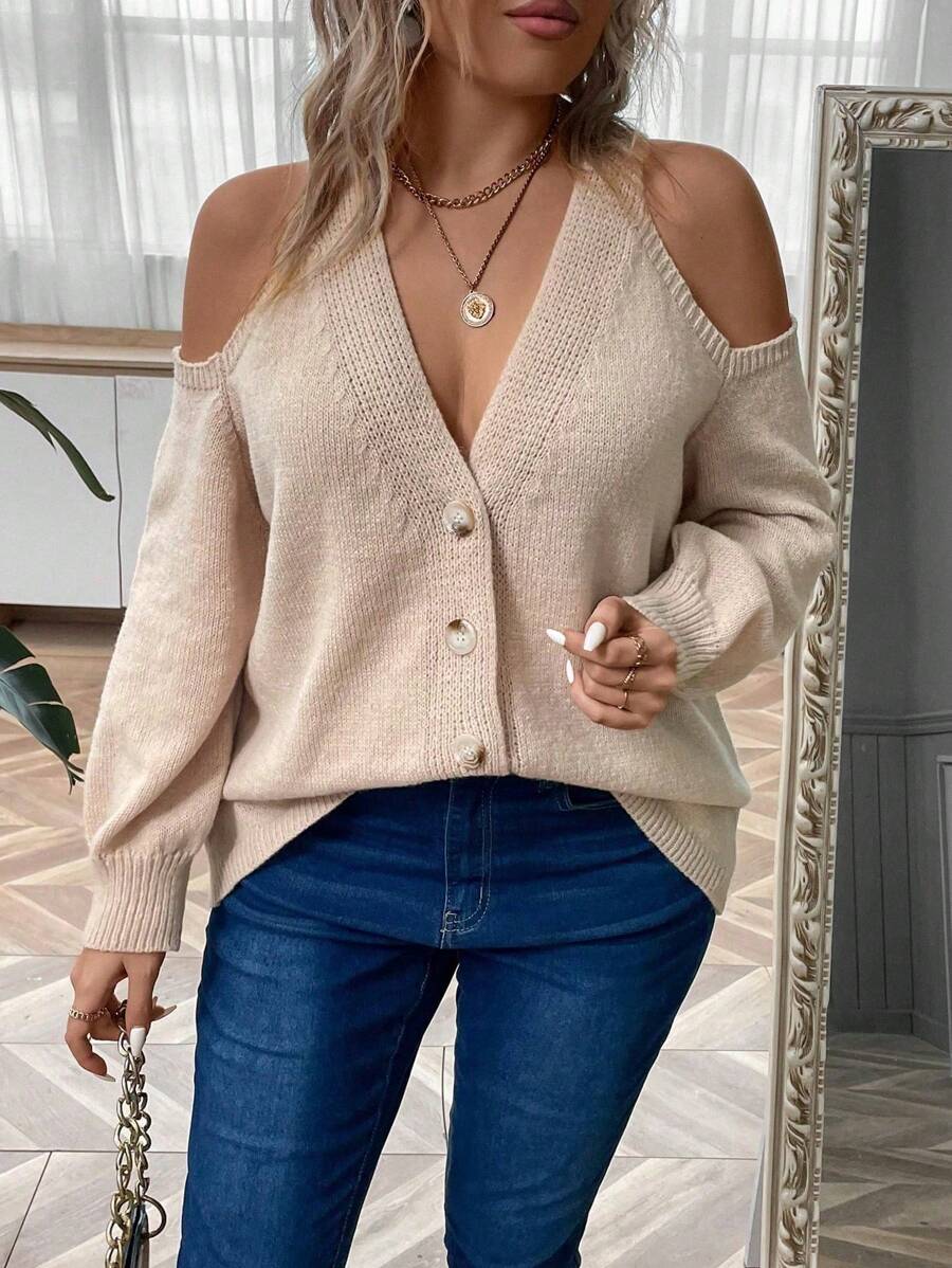 Asymmetrical Button Front Cardigan