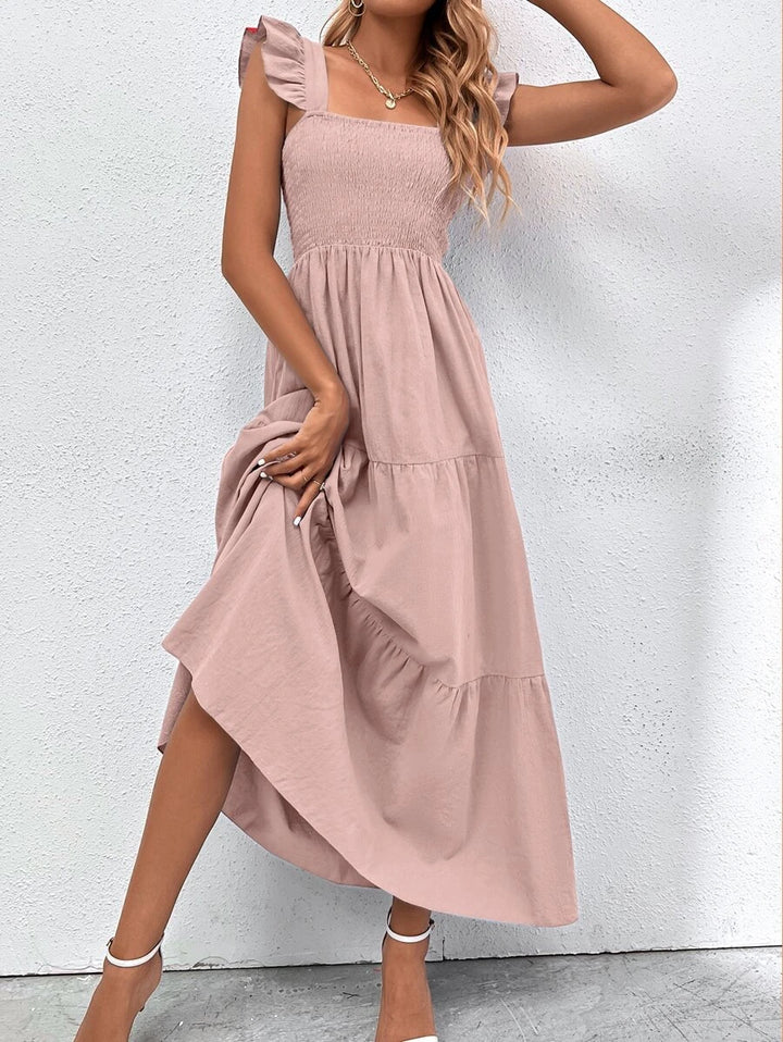 Barbie Boho Style Plain Ruffle Hem Dress