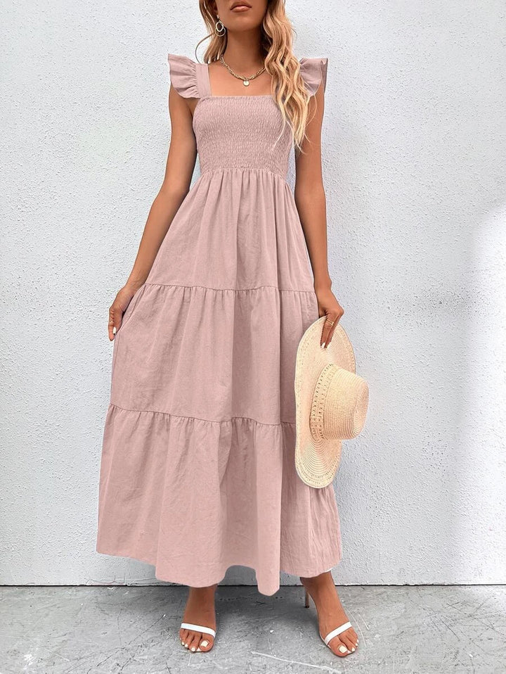 Barbie Boho Style Plain Ruffle Hem Dress