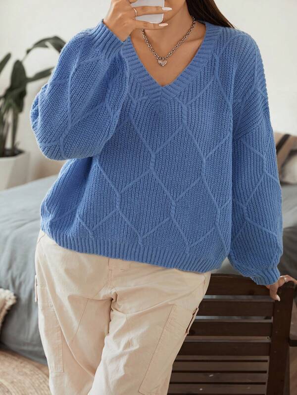 Cable Knit Plus Long Sleeve Sweater