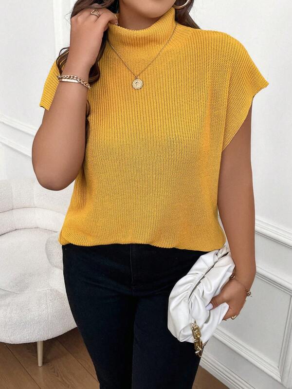 Casual Batwing Sleeve Knit Top