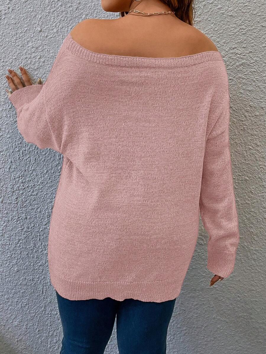 Casual Plain Pullovers Sweater