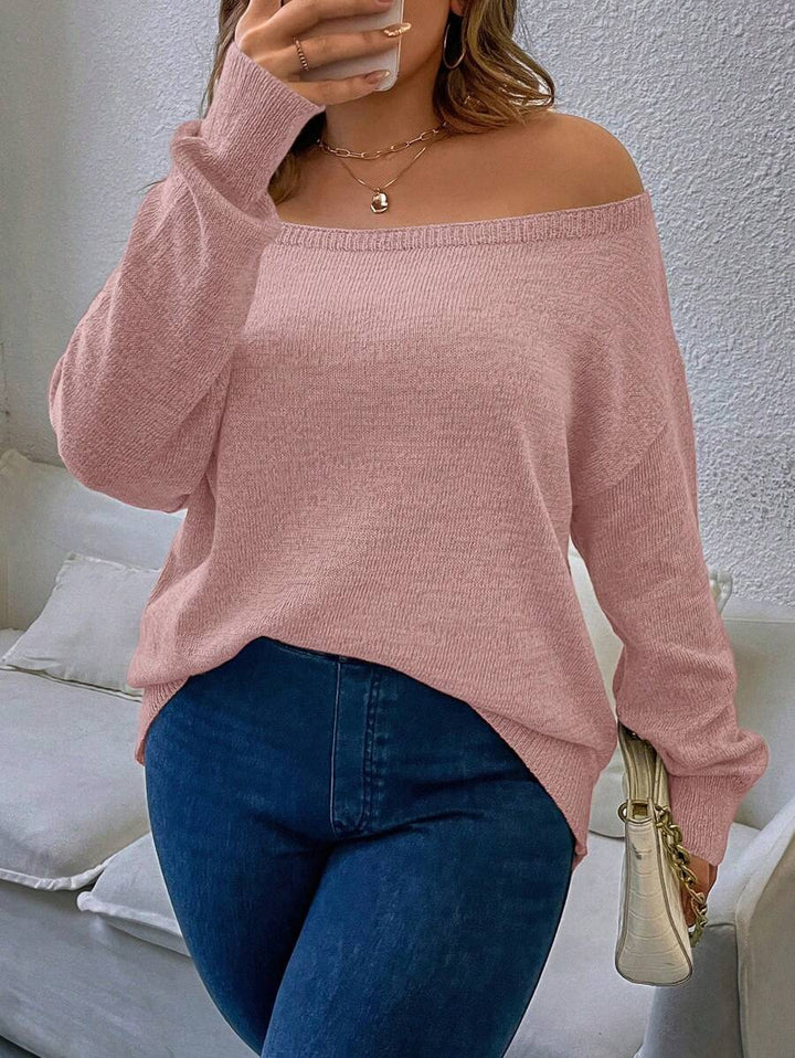 Casual Plain Pullovers Sweater