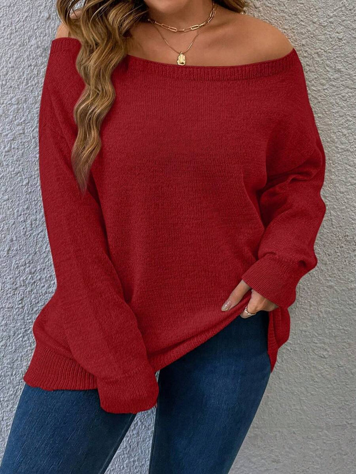 Casual Plain Pullovers Sweater