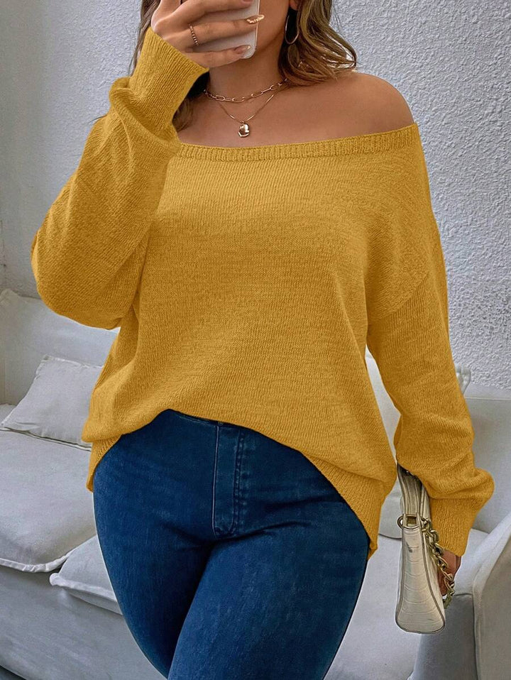 Casual Plain Pullovers Sweater