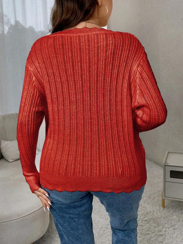 Casual Sweater With Large Round Neckline